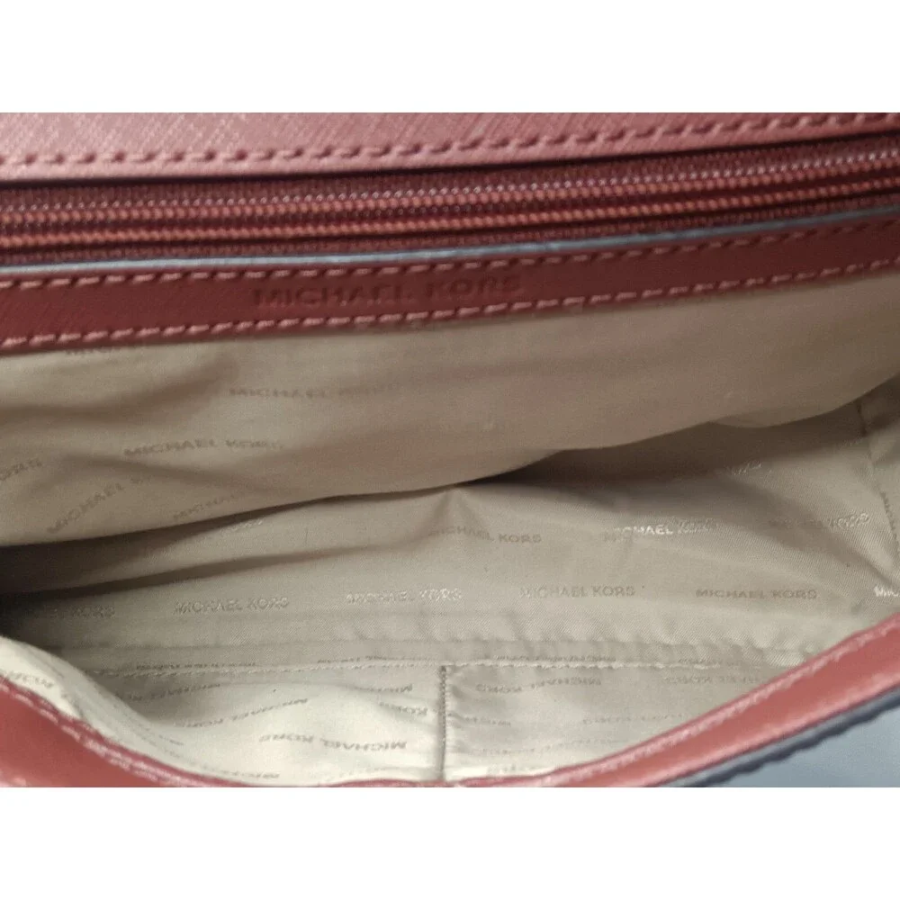 Michael Kors Women's Ava Top Handle Leather Satchel Reddish Brown Handbag